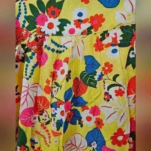 NWT Emily Wonder Yellow Floral Babydoll Dress w/ Ruffle Strap Size, Size 1X - Picture 5 of 6